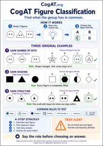 Preview of the CogAT Figure Classification visual guide.